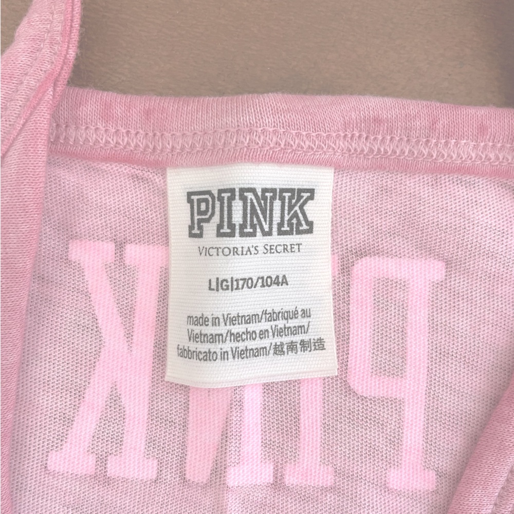 Pink by Victoria’s Secret fitted tank top size Large in pale pink 🎉Host Pick x2🎉 - Picture 2 of 4